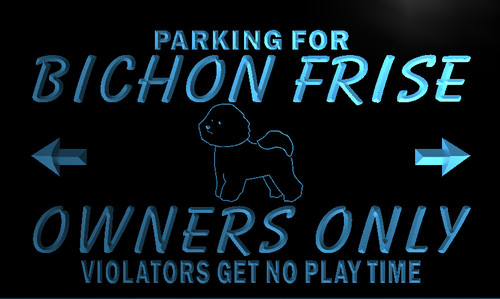 Parking for Bichon Frise Owners Neon Light Sign